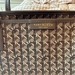 Tory Burch Black and Gray Tote Bag